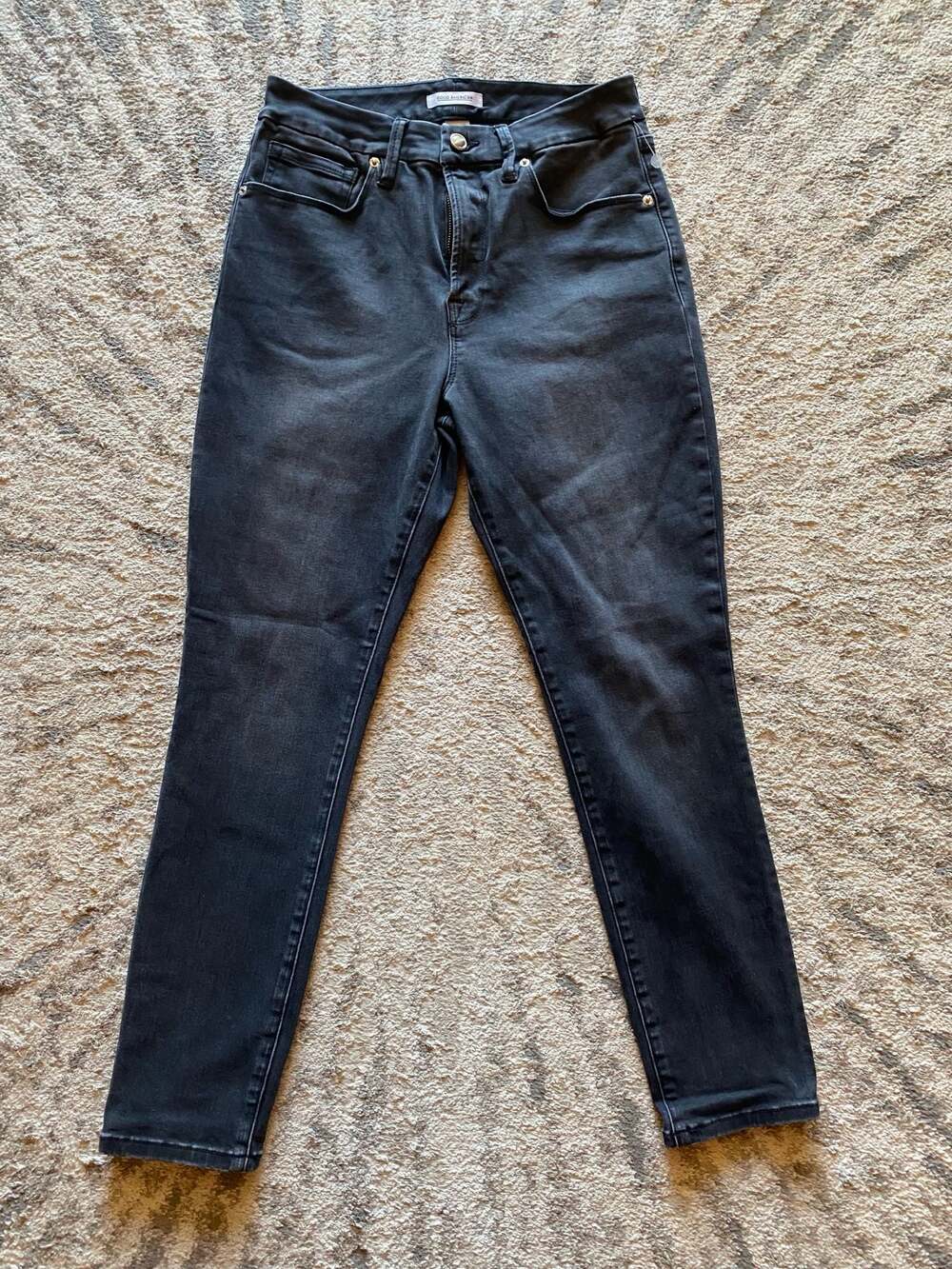 Good American Good Legs Crop Jeans, Black, Size 10/30